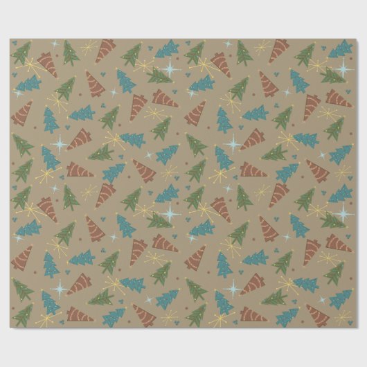 Papier voor kerstcadeautjes met bruin papier met t (Vlak)