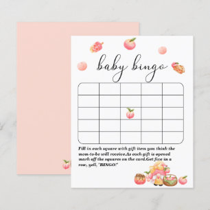 Papier voor kleine perzikbaby showers bingo