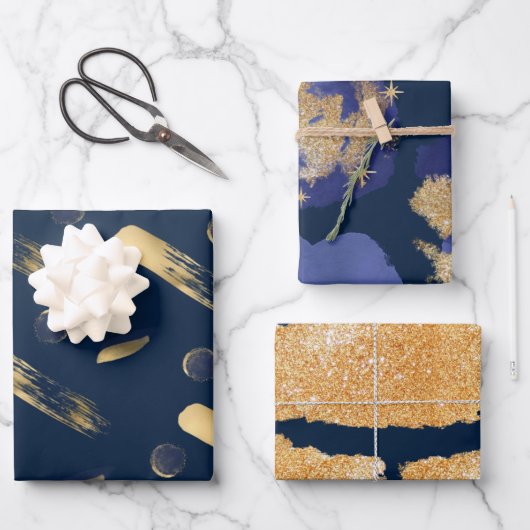 Papier voor onmiddellijke verpakking Reeks 3 Blauw Inpakpapier Vel (Voorkant)