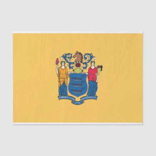 Papier voor patriottisch weefsel met vlag New Jers (Voorkant)