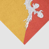 Papier voor patriottisch weefsel met vlag van Bhut (Detail)