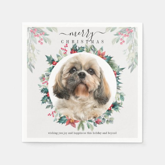 Papier voor prettig kerstcadeautje servet (Voorkant)