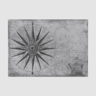 Papier voor  reizen rond handmatige kompas