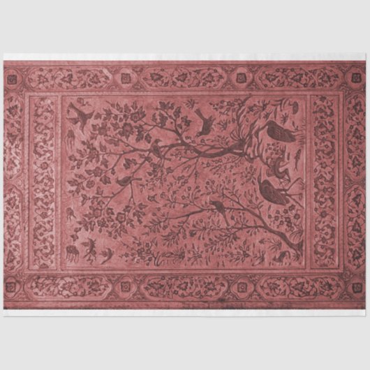 Papier voor rode vogeltapijten (Voorkant)