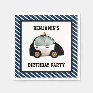 Papier voor verjaardagsfeestje politieauto servet