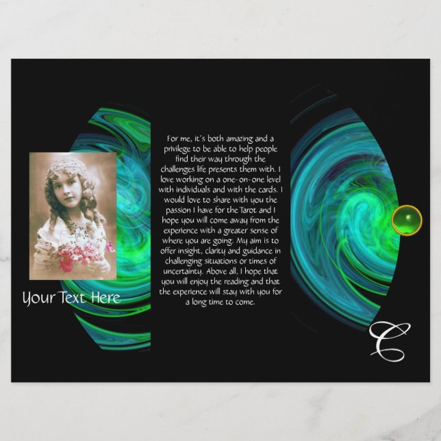 PAPIER VORTEX MONOGRAMME BLEU VERT (Devant)
