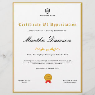 Papier Votre logo Prime de certificat multifonction