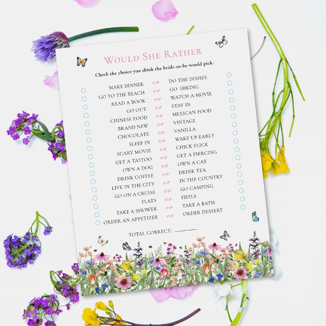 Papier Voudrait-Elle | Fête des mariées Fleur sauvage d'é (Créateur téléchargé)