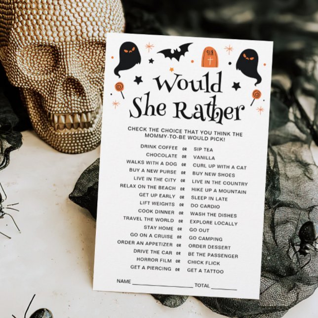 Papier Voudrait-Elle Plaire Halloween Baby shower Jeu (Créateur téléchargé)