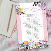 Papier Voudrait-Elle Plutôt Baby shower Fleur sauvage Jeu
