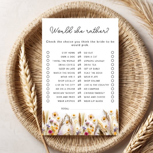 Papier Voudrait-Elle Plutôt Fête des mariées Fleur sauvag