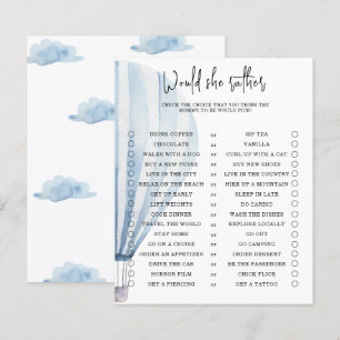 Papier Voudrait-elle plutôt - jeu de baby shower