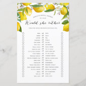 Papier Voudrait-elle plutôt, Jeux de douche nuptiale Lemo (Devant)