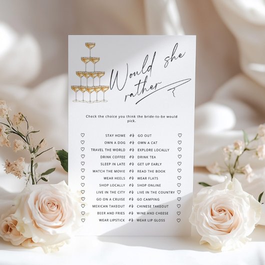 Papier Voudrait-elle plutôt le jeu de douche de la mariée