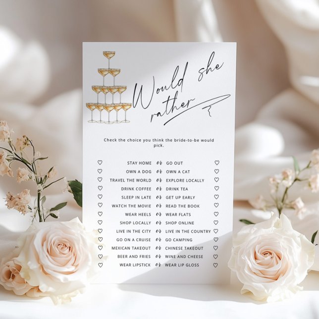 Papier Voudrait-elle plutôt le jeu de douche de la mariée (Créateur téléchargé)