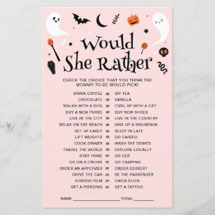 Papier Voudrait-Elle Plutôt Pink Halloween Baby shower Je