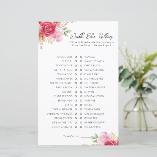 Papier Voudrait-Elle Plutôt Que Fête des mariées Jeu (Debout devant)