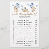 Papier Voudrait Maman Assez Teddy Ours Baby shower Garçon (Devant)