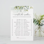 Papier Voulait-elle plutôt le jeu de douche nuptiale (Debout devant)