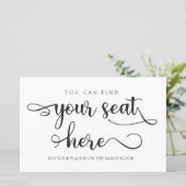 Papier Vous trouverez votre siège ici Panneau Mariage noi (Debout devant)