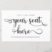 Papier Vous trouverez votre siège ici Panneau Mariage noi (Devant)