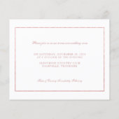 Papier Vow du Mariage de l'anniversaire du Rose du budget (Dos)