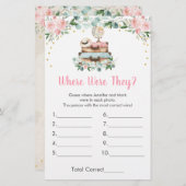 Papier Voyage Floral Rose Où Étaient-Ils Jeu De Mariage (Devant / Derrière)