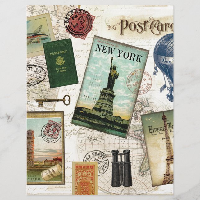 Papier Voyage vintage moderne (Devant)