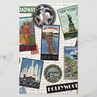 Papier voyage vintage moderne USA