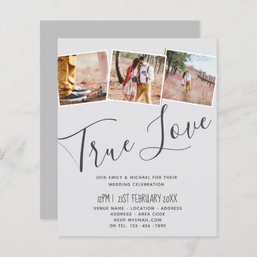 Papier Vrai Amour ENGAGEMENT Partie Invitations Enregistr (Devant / Derrière)