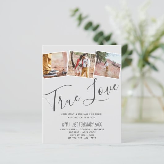 Papier Vrai Amour ENGAGEMENT Partie Invitations Enregistr (Debout devant)