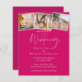 Papier Vrai couleurs PHOTO Collage Mariage Invitations bu (Devant / Derrière)