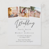 Papier Vrai couleurs PHOTO Collage Mariage Invitations bu (Devant)