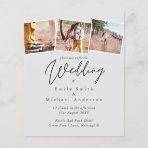 Papier Vrai couleurs PHOTO Collage Mariage Invitations bu