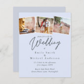 Papier Vrai couleurs PHOTO Collage Mariage Invitations bu (Devant / Derrière)