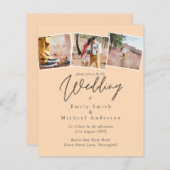 Papier Vrai couleurs PHOTO Collage Mariage Invitations bu (Devant / Derrière)