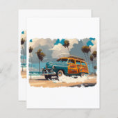 Papier Wagon classique en bois (Devant / Derrière)