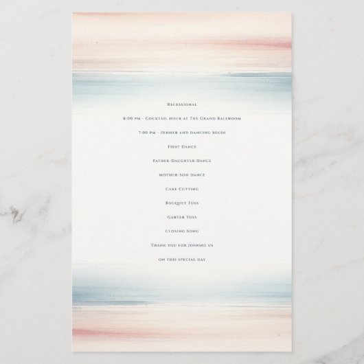 Papier Wailea Wedding Program (Dos)