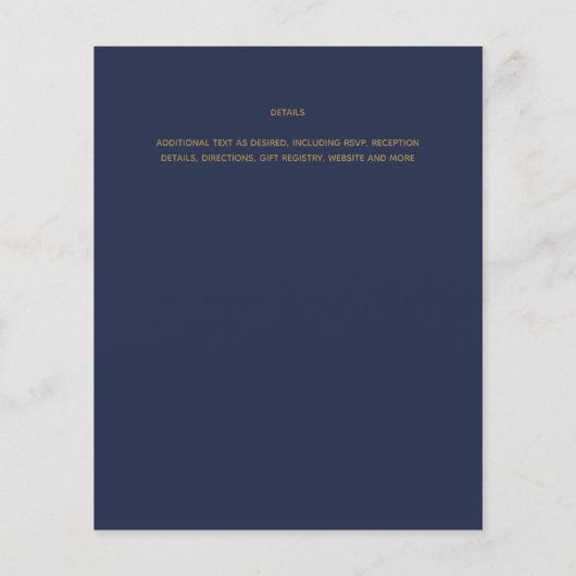 Papier WALIMA Budget Marine Blue Gold Mariage bilingue (Dos)