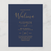 Papier WALIMA Budget Marine Blue Gold Mariage bilingue (Devant)