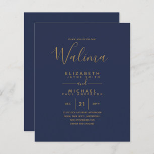 Papier WALIMA Budget Marine Blue Gold Mariage bilingue