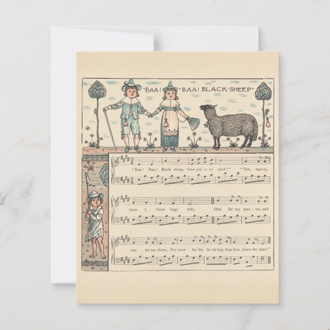 Papier Walter Crane Baa Baa Mouton Noir Comptine (Devant)