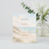 Papier Watercolor beach coatal modern wedding invitation (Debout devant)