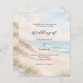 Papier Watercolor beach sand dunes wedding invitation (Devant / Derrière)