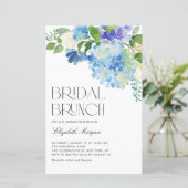 Papier Watercolor Blue Hydrangea Bridal Brunch Invitation (Debout devant)