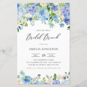 Papier Watercolor Blue Hydrangea Bridal Brunch Invitation (Devant)