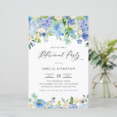 Papier Watercolor Blue Hydrangea Retraite Invitation (Debout devant)
