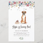 Papier Watercolor Boxer Chien Anniversaire Fête Invitatio (Devant)