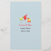 Papier Watercolor Cocktail Couple's Shower Trivia jeux (Dos)