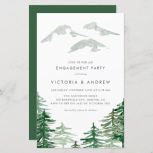 Papier Watercolor Forest Woodland Engagement Invitation